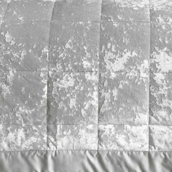Catherine Lansfield Crushed Velvet Bedspread Silver