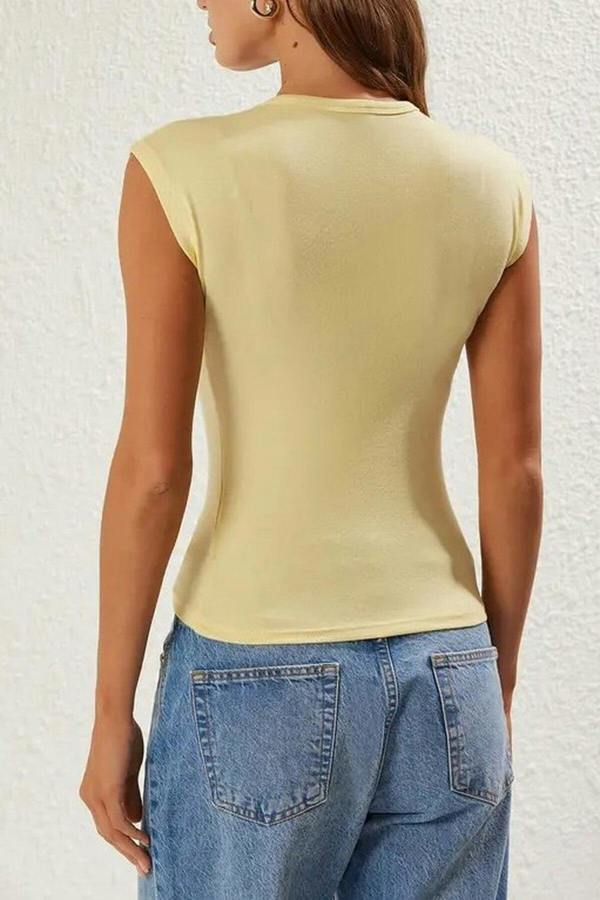 WOVCOR Viscose Fitted Knit Blouse