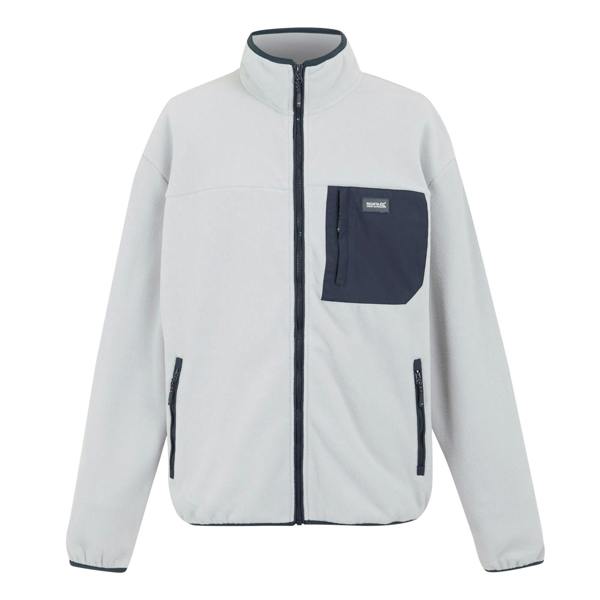 Regatta Mens Frankie Full Zip Fleece Jacket - Silver Grey/Navy