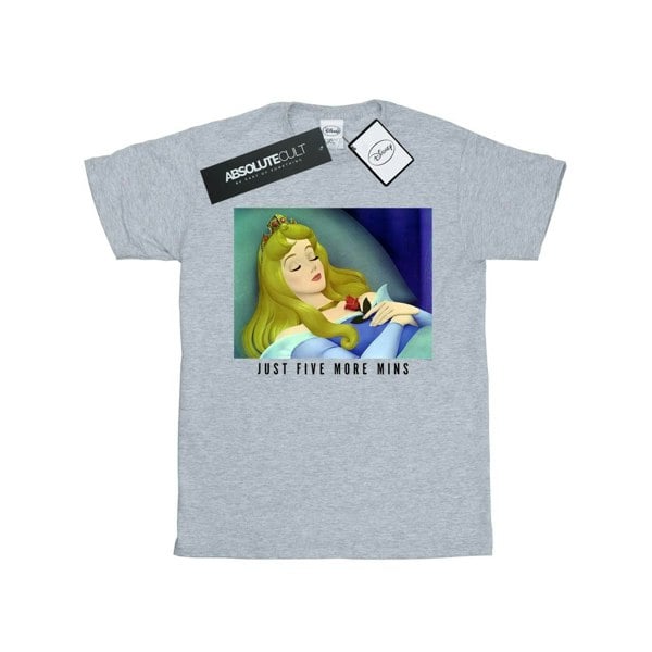 Disney Princess Mens Sleeping Beauty Five More Minutes T-Shirt - Sports Grey