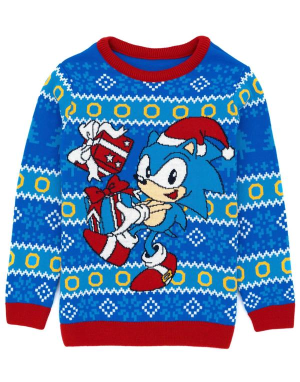Sonic the Hedgehog Boys Blue Sonic Christmas Jumper