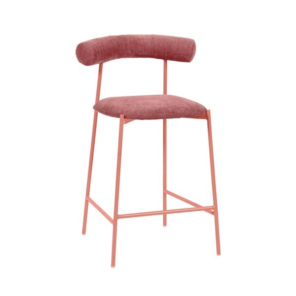 Furniture Edit Liliana Mauve Velvet Counter Bar Stool