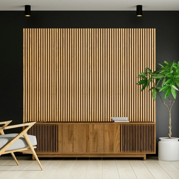 Monstershop Acoustic Slat Wall Panels x 3 - Oak