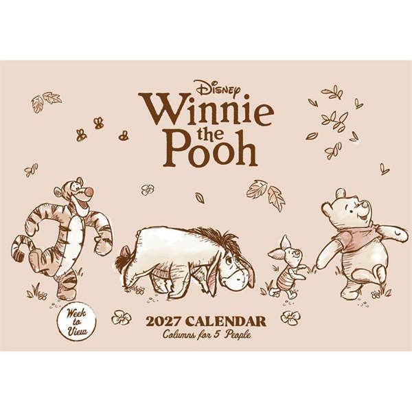Disney, Winnie The Pooh A4 Family Organiser 2027, Family Planners, Week To View, Entertainment, Gift