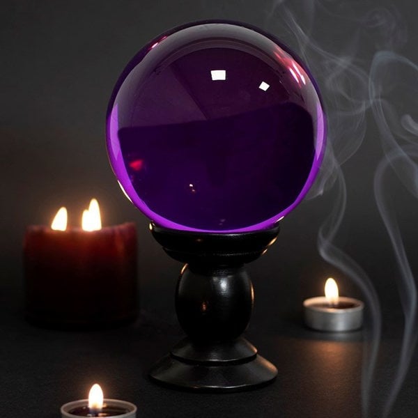 Serano Large Purple Crystal Ball on Stand