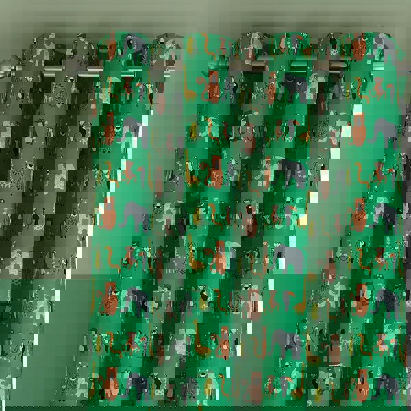 Catherine Lansfield Animal Magic Fully Reversible Eyelet Curtains Natural