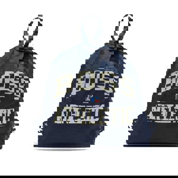 Hugo Boss Leather Drawstring Bag - Navy