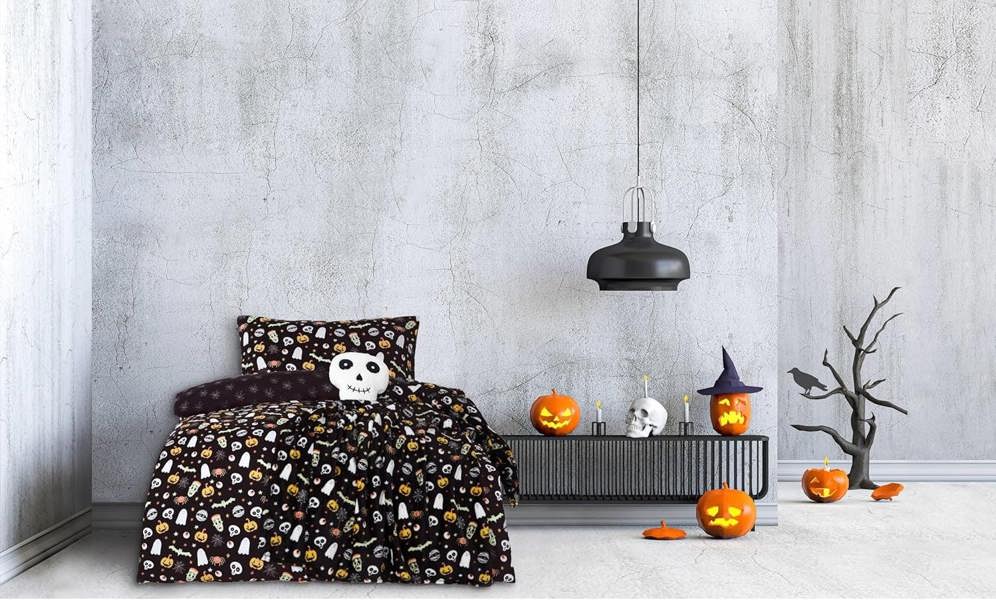 Smart Living Spooky Halloween Reversible Duvet Cover - Black
