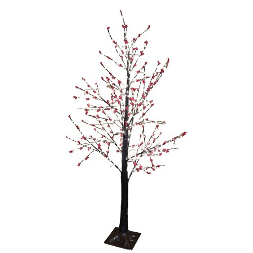 Samuel Alexander 150cm 5ft Christmas Lit Black Twig Berry Tree 500 Warm White LED