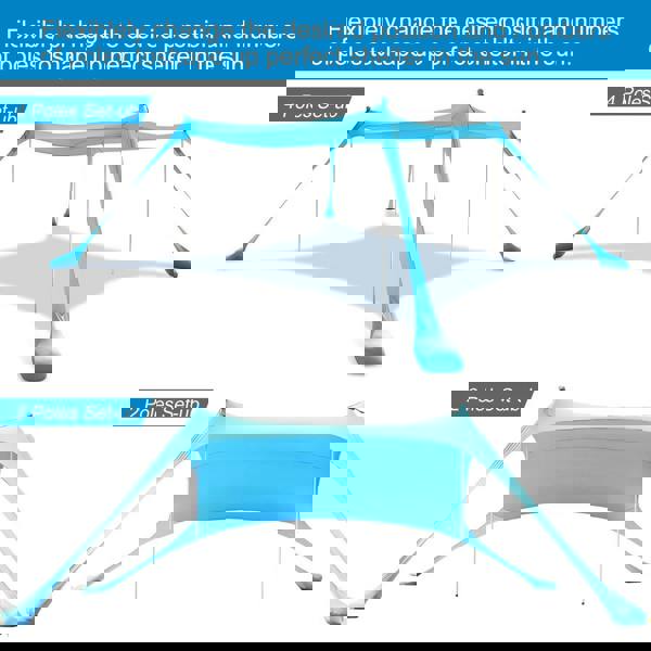 Gr8 Garden Portable Beach Tent Family Sun Shade 4-6 Person Shelter Camping Canopy UPF50+