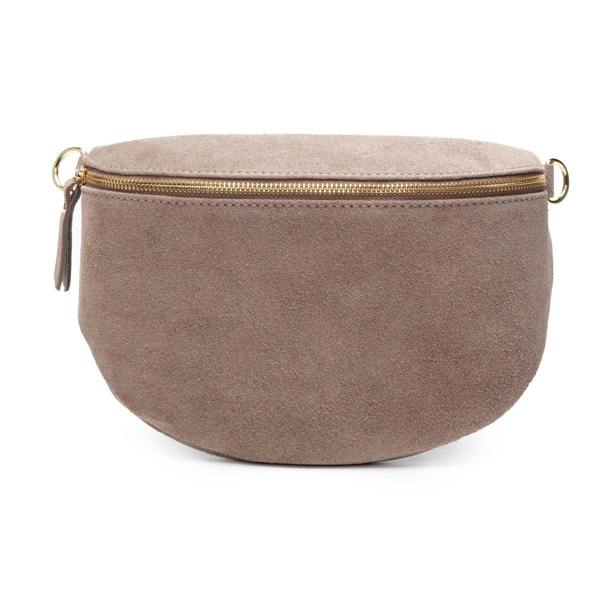Elie Beaumont Suede Sling Bag - Taupe Large