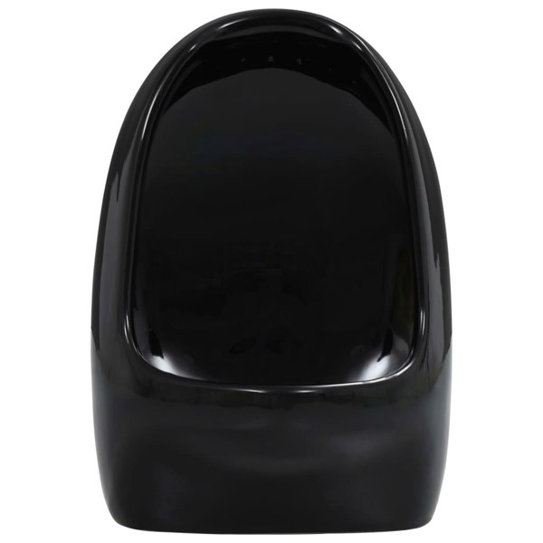 Berkfield Wall Hung Urinal with Flush Valve Ceramic Black