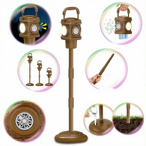 deAO Toys Bubble Street Lamp for Kids with Lights, Sounds, Remote Control & Adjustable Height - Outdoor Bubble Toy 3+