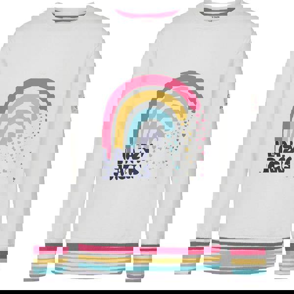 Lazy Jacks Girls Rainbow Sweatshirt - White