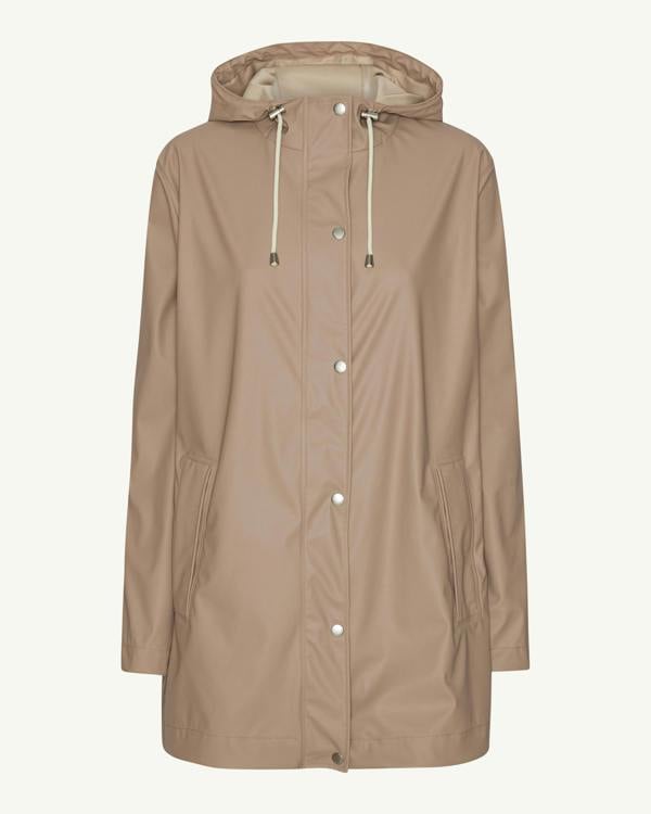 Ilse Jacobsen Rain Womens Short Rubberised Raincoat - Atmosphere 149 | CHO | Designer Womens Rain Coats