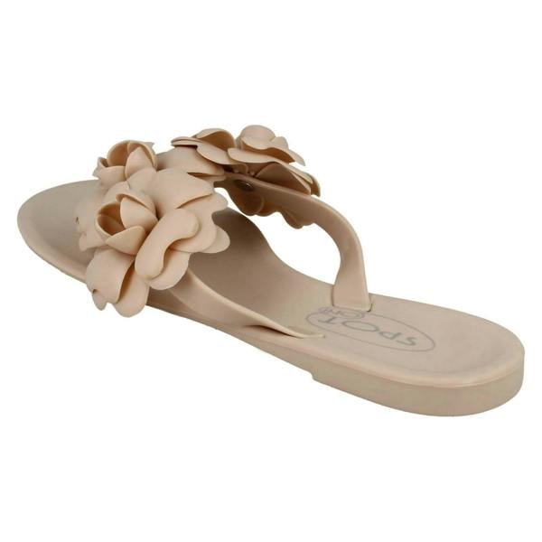 Spot On Ladies Spot On Flat Jelly Toepost Sandals