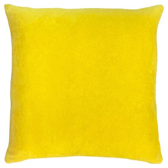 Furn Tanda Velvet Square Cushion Cover - Lemon Yellow/Lilac