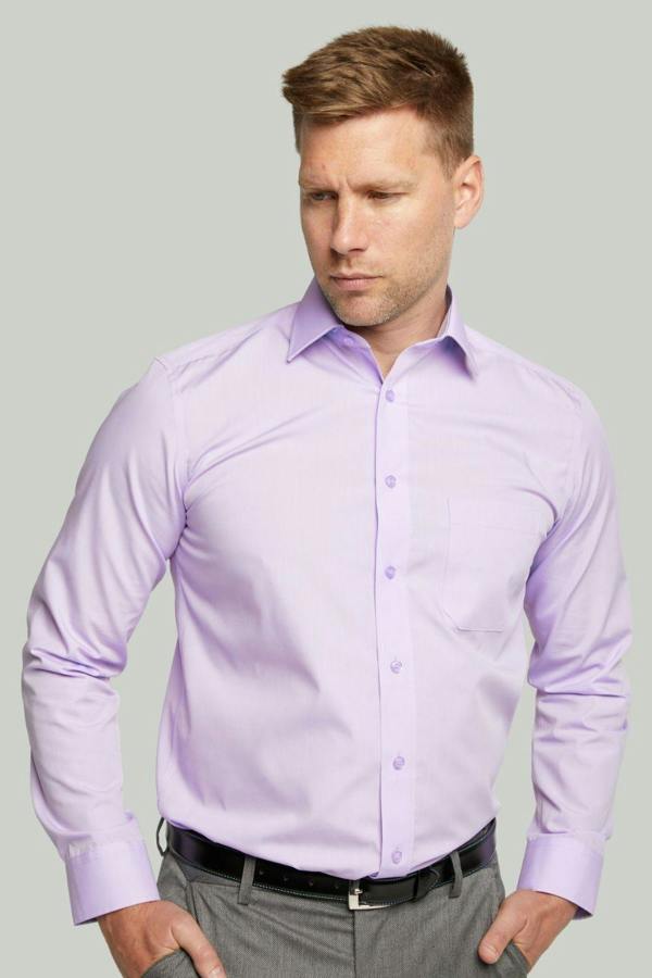 Mauve Long Sleeve Cotton Rich Non-Iron Shirt