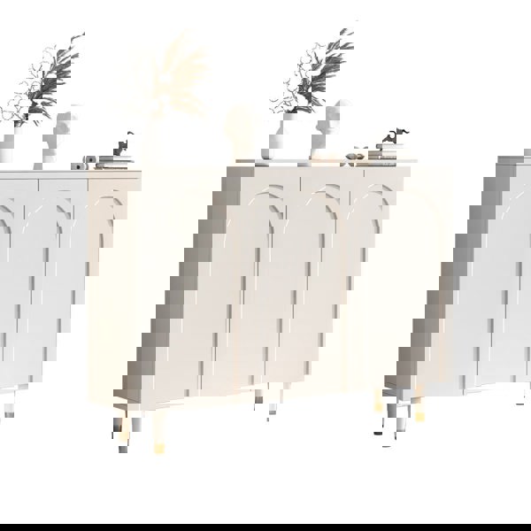 Mia Shoe Storage, Cream with coat and shoe storage for hallways