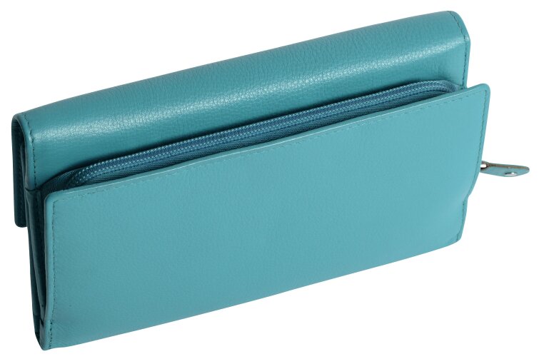 SADDLER ELLA Leather 18cm Trifold Purse - 20 Card Slots, Several Coin and Note Sections - RFID Protected