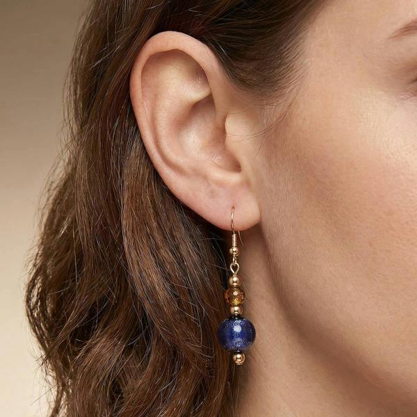 Pia Dynamic Harmony Orange Violet Murano Earrings