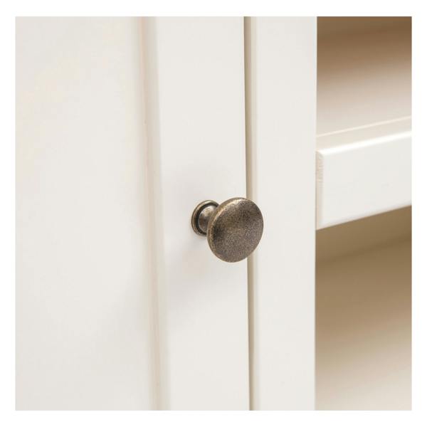 Cabinet Bits Maggiori Off White 2 Door TV Cabinet Brass Knob