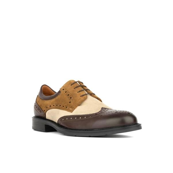 Embassy London Toledo - Brown, Cream & Tan - Men's Leather & Suede Oxford Shoe