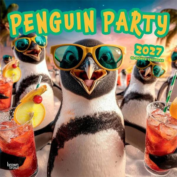 Penguin Party Calendar 2027, Wall Calendars, Month To View, Animals, Gift
