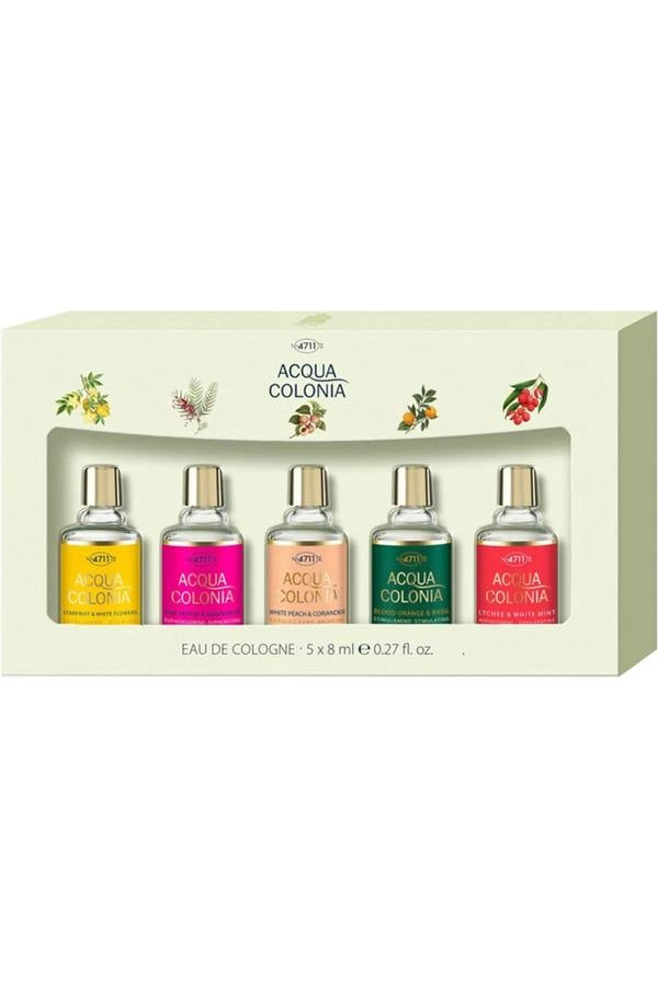 Acqua Colonia 4711 5 Piece Mini Eau de Cologne Set (5x8ml) Lychee, Starfruit, Peach, Orange, Pepper