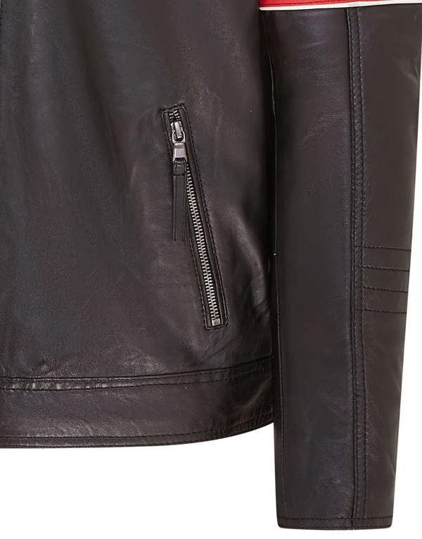 Infinity Leather Mens Quilted Leather Biker Racing Jacket- Brevik