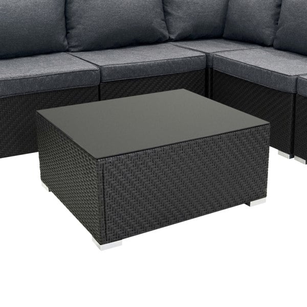 Jardi Serafina Rattan Modular 7 Piece Furniture Set & 996L Storage Box - Black