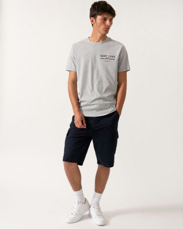 GANT Mens Graphic Short Sleeve T-Shirt - 93 Grey Melange