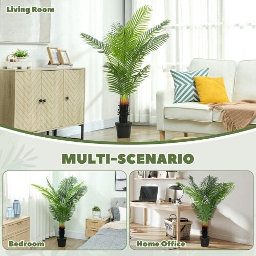 Wyld Haus Nomovi Artificial Areca Palm With Full Canopy Leaf Design In Pot 150cm Green