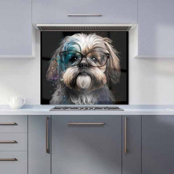 Warren Reed - Designer Lhasa Apso With Glasses Splashart Kitchen Splashback