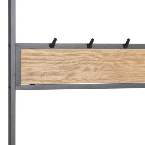 Furniture To Go Seaford Clothes Rack with 3 Shelves in Black and Oak