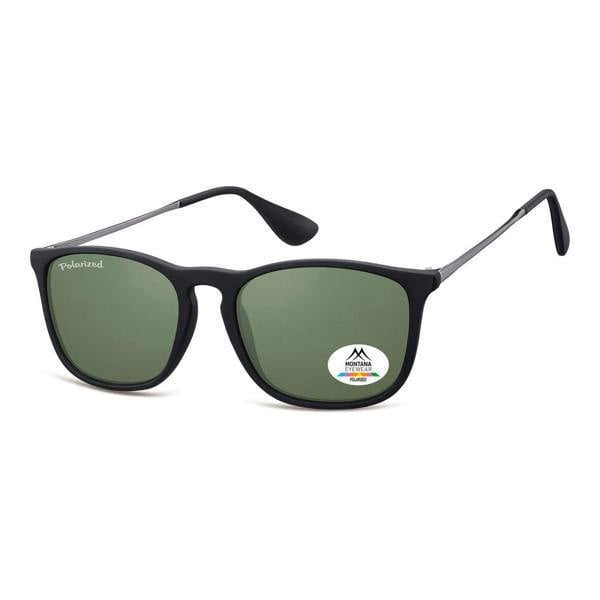 Montana Sunglasses MP34 A Black Rubber G-15 Green Polarized