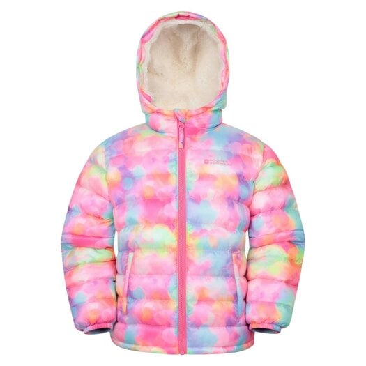 Mountain Warehouse Childrens Seasons Faux Fur Lined Padded Jacket - Pink
