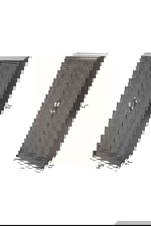 Living and Home 6-Tier Two Doors Wood Grain Shoe Cabinet