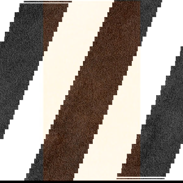Shaggy Rug Plain Brown non-shedding, high-quality