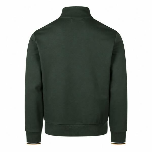Fred Perry Half Zip Sweatshirt Night Green/Dusky Blue/Dark Caramel