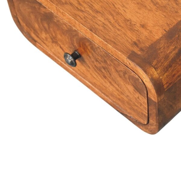Wyld Haus Vicenza Mini Mango Wood Wall-Mounted Bedside Table with Drawer