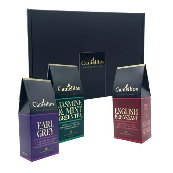 Camellios Tea Selection Gift Box, 3 Premium Specialty Teas