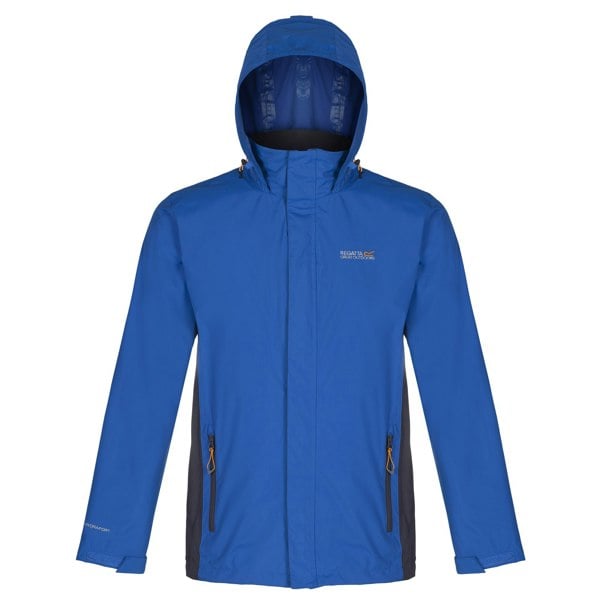 Regatta Men's Outdoor Classic Matt Hooded Waterproof Jacket - Oxford Blue/Iron