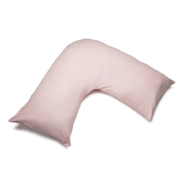 Belledorm Easycare Percale V-Shaped Orthopaedic Pillowcase - Blush