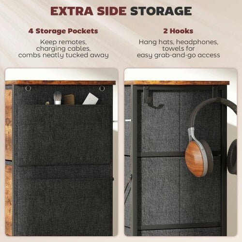 Wyld Haus Nive Fabric And Metal Rustic Brown 8 Drawer Storage Chest