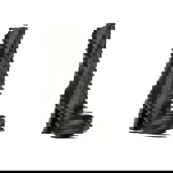 Embassy London Chloe - Black - Women's block heel higher ankle leather boot with side zip