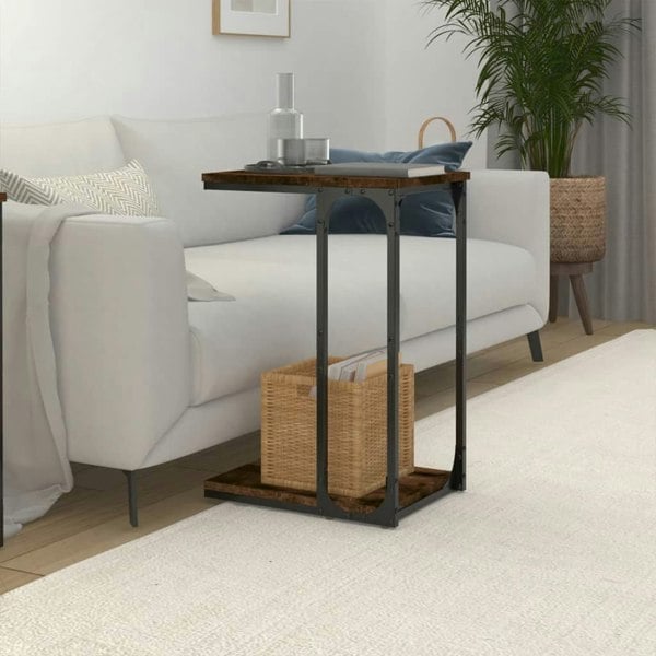 Berkfield Side Table Smoked Oak 40x30x60 cm Engineered Wood
