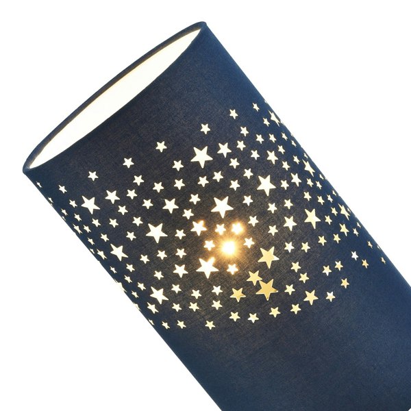 Modern Stars Decorated Children/Kids Midnight Blue Cotton Bedside Table Light Image 2