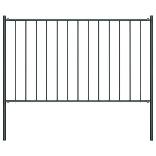 Berkfield Fence Panel with Posts Powder-coated Steel 1.7x1 m Anthracite