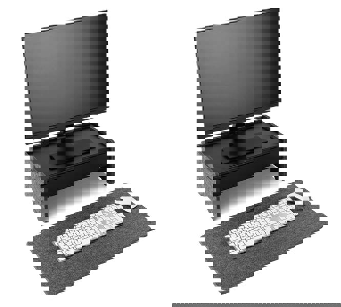 Durable Felt Lined Metal Drawer for Monitor Riser Stand | 47 x 22 cm